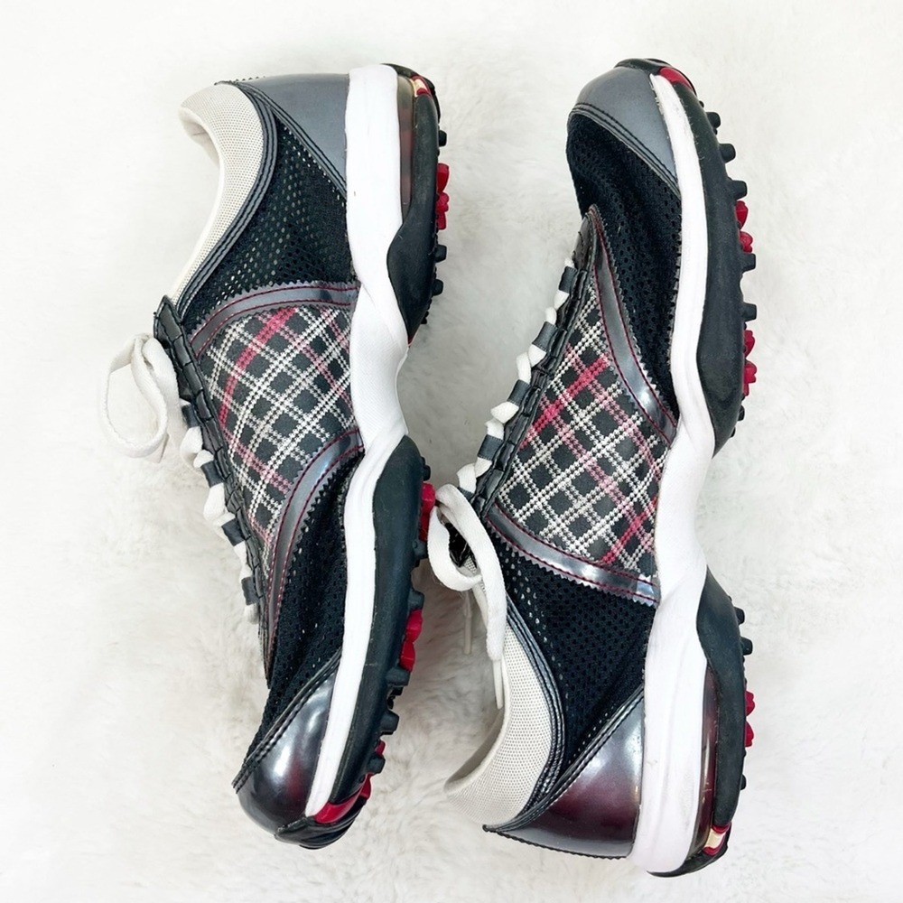 Nike Plaid Golf Shoes Blue White Red Cleats Sporty Women’s Size 9 - Picture 6 of 11
